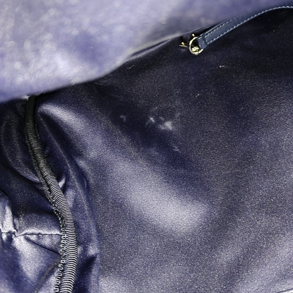 Quilted Nylon Backpack Blue
