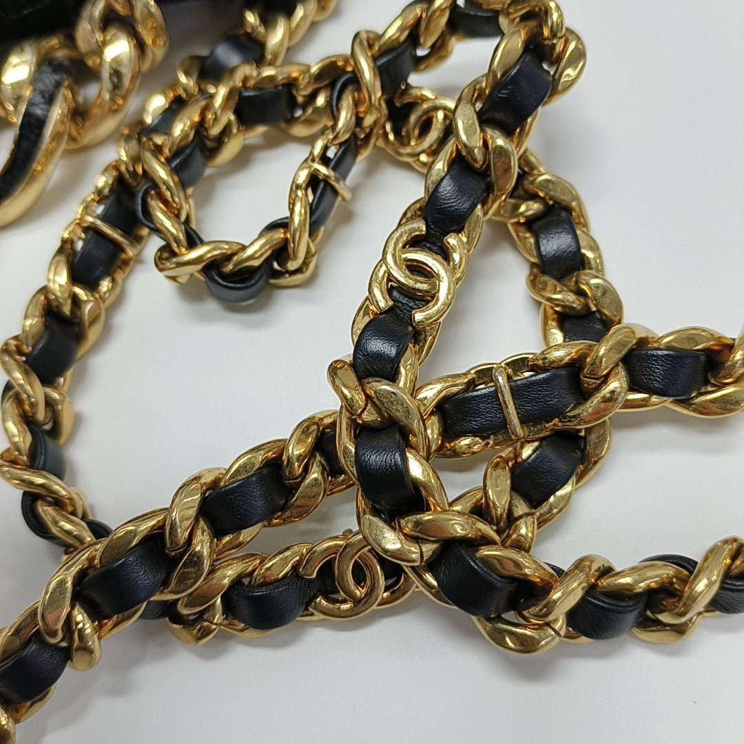 CHANEL 19 Small Quilted Wool Black