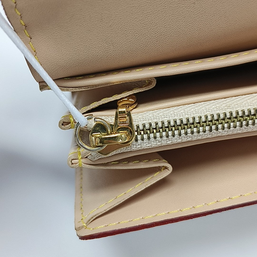 LV × TM PORTE MONNAIE Monogram Coated Canvas White Wallet
