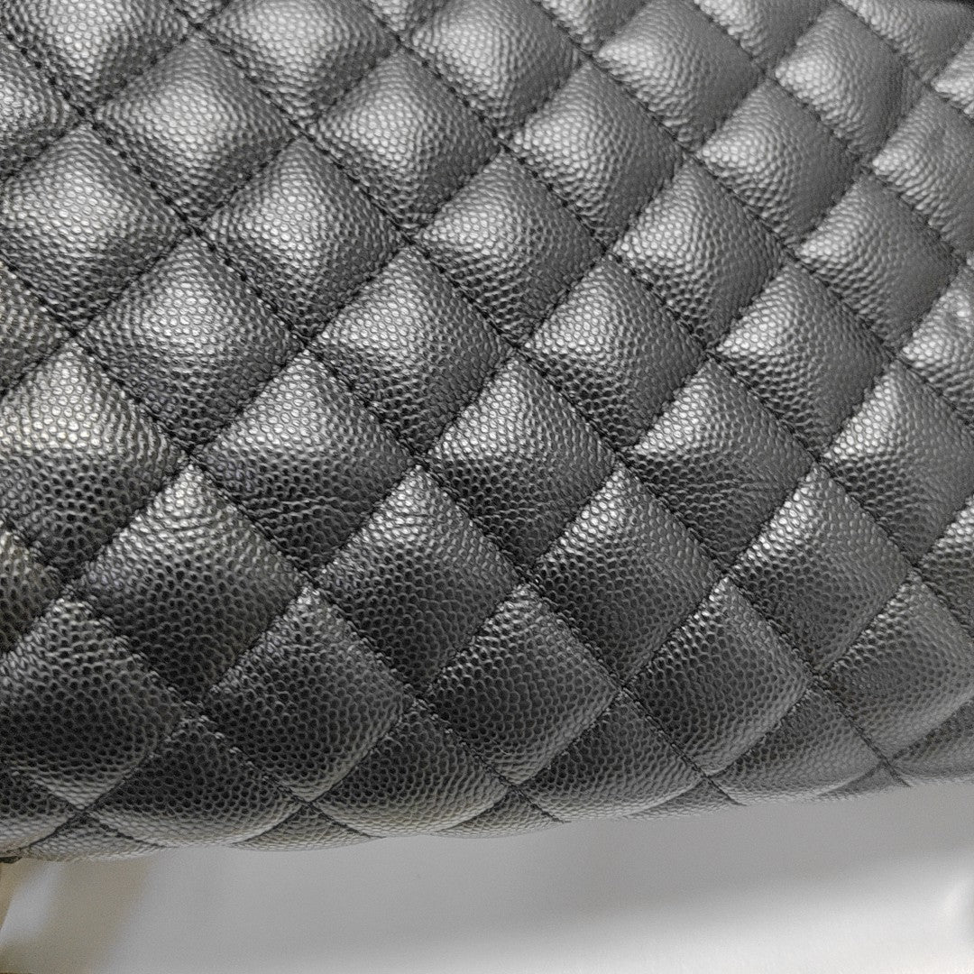 BOY CHANEL Medium Quilted Grained Calfskin Black