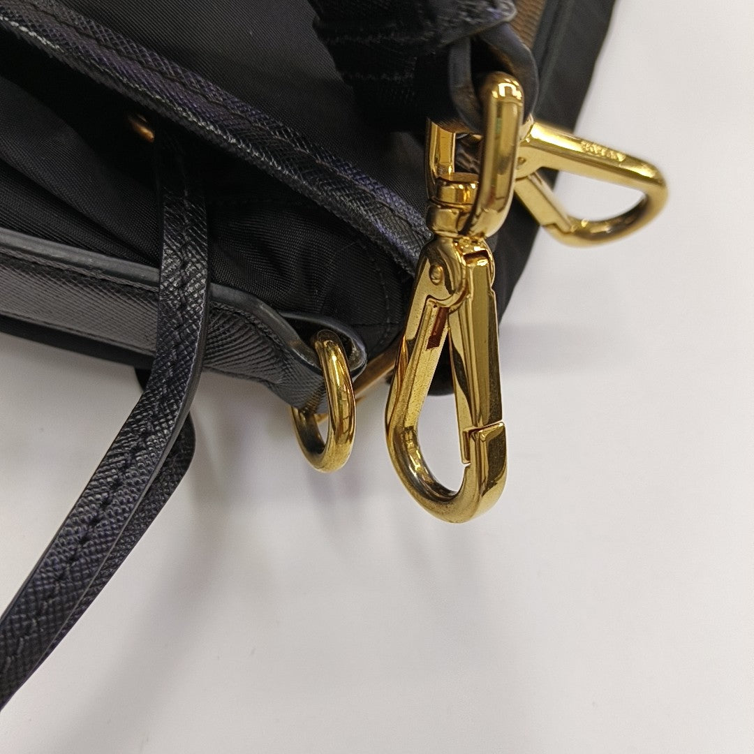Nylon Shoulder Bag Black
