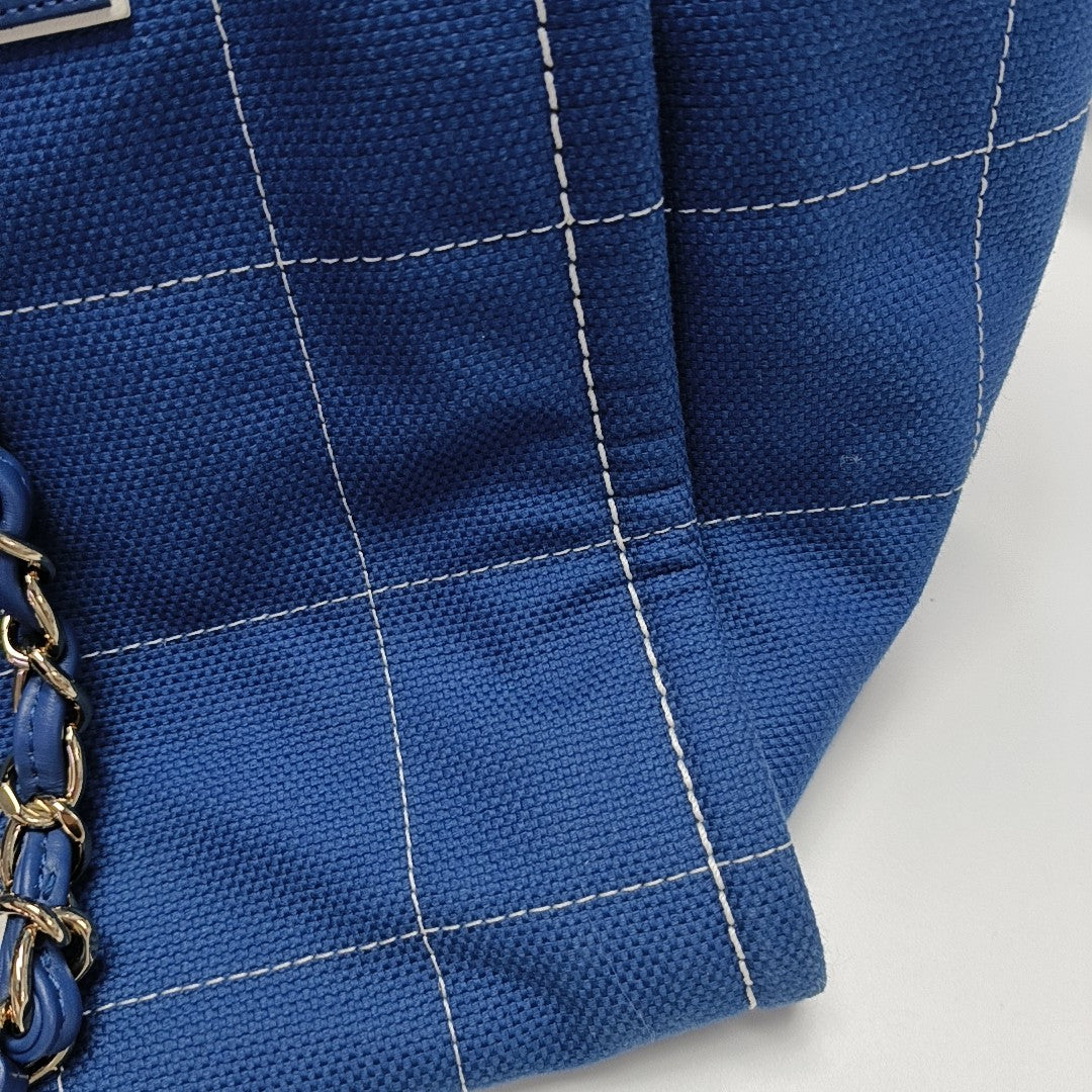 DEAUVILLE Large Quilted Canvas Blue