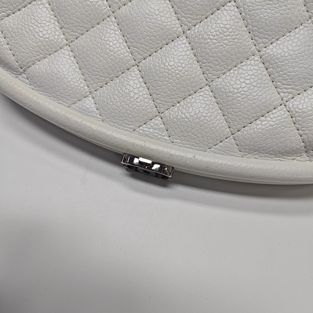 Quilted Lambskin Clutch White