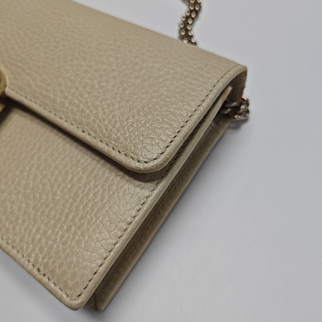 Interlocking G Small Calfskin Beige