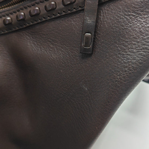 Calfskin Top Handle Bag Brown