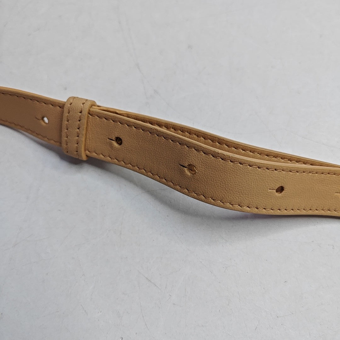 Cassette de piel de cordero mini beige