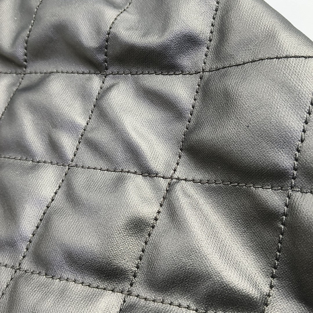 PARIS BIARRITZ Large Quilted Coated Canvas Gray