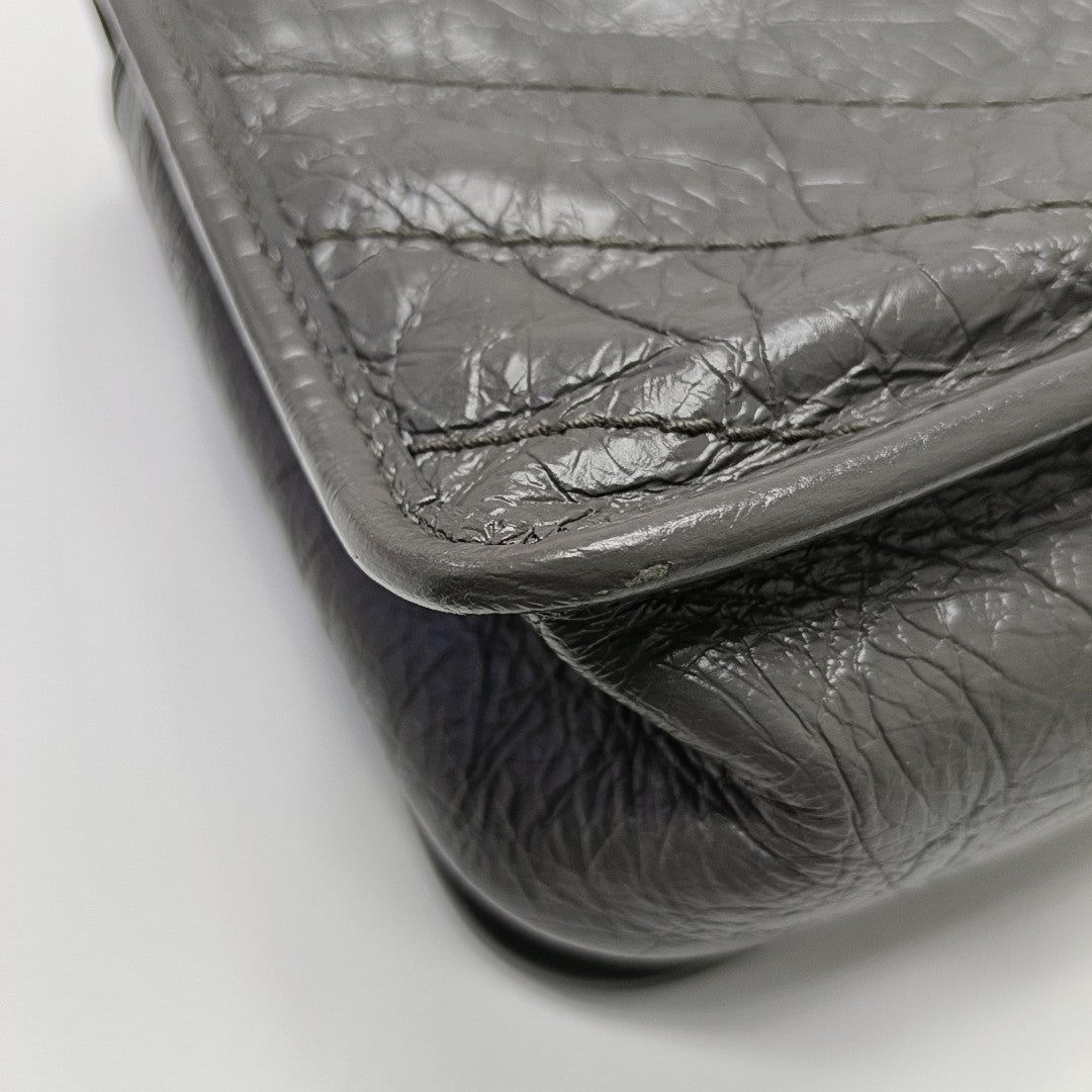 NIKI Mini Chevron Calfskin Gray