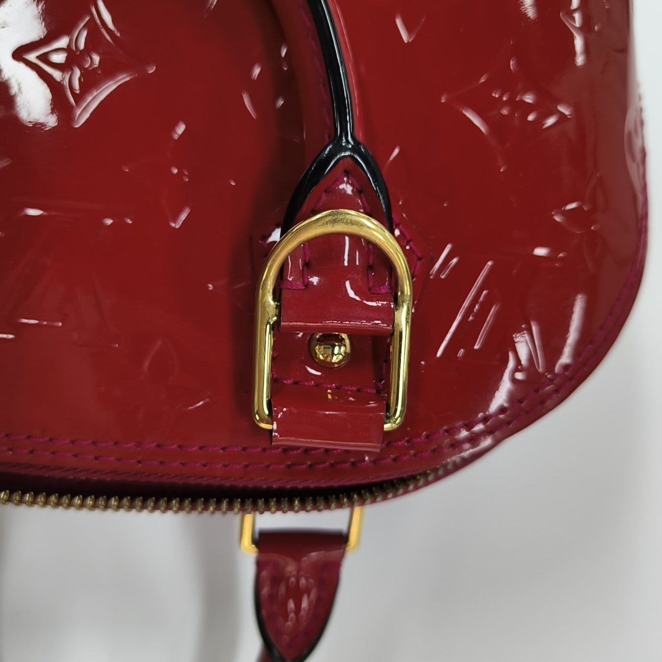 ALMA BB Monogram Patent Leather Red
