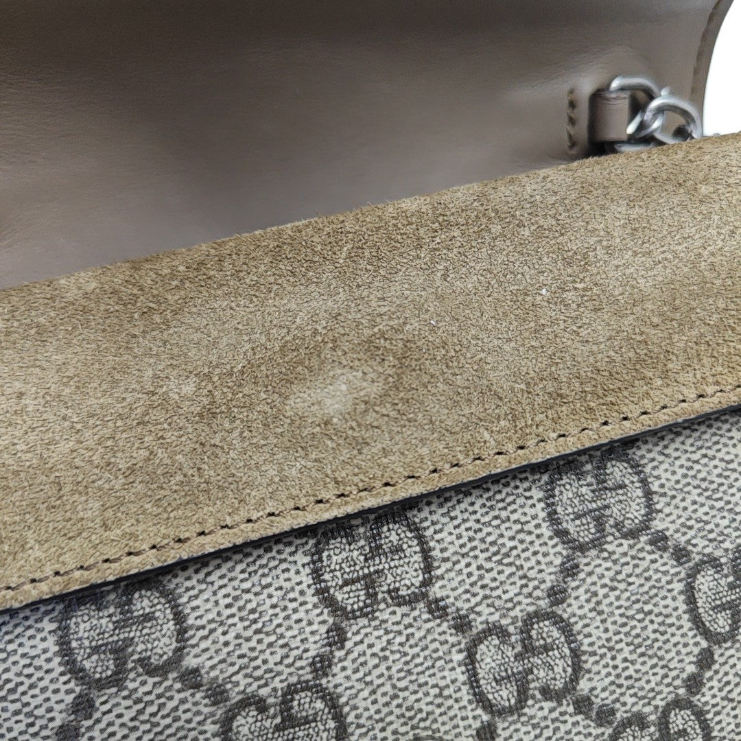 Dionysus Super Mini Monogram Coated Canvas Beige