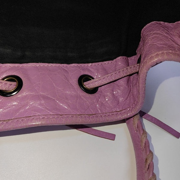 Pompon Bag Calfskin Purple