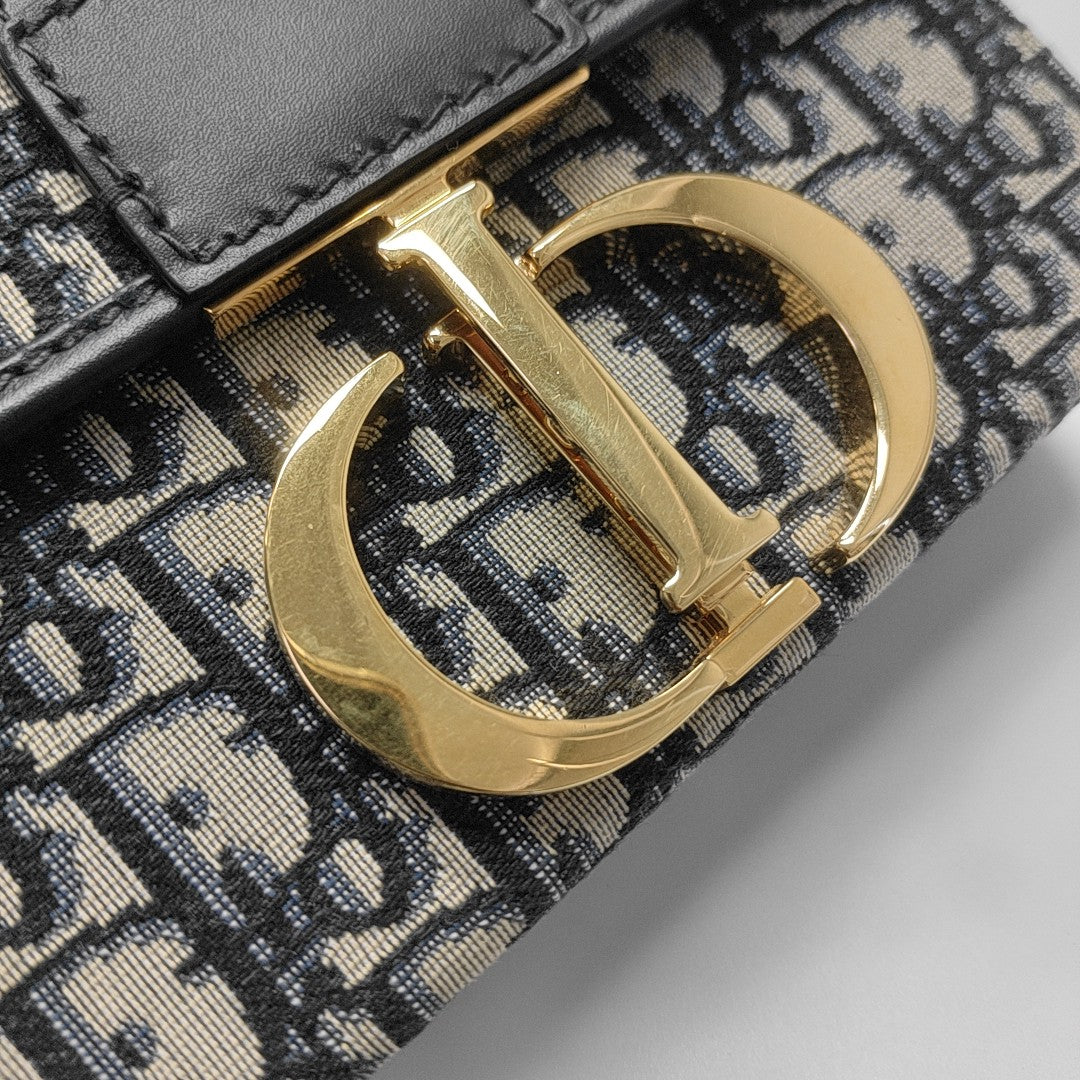 30 Montaigne Mini Oblique Canvas Blue