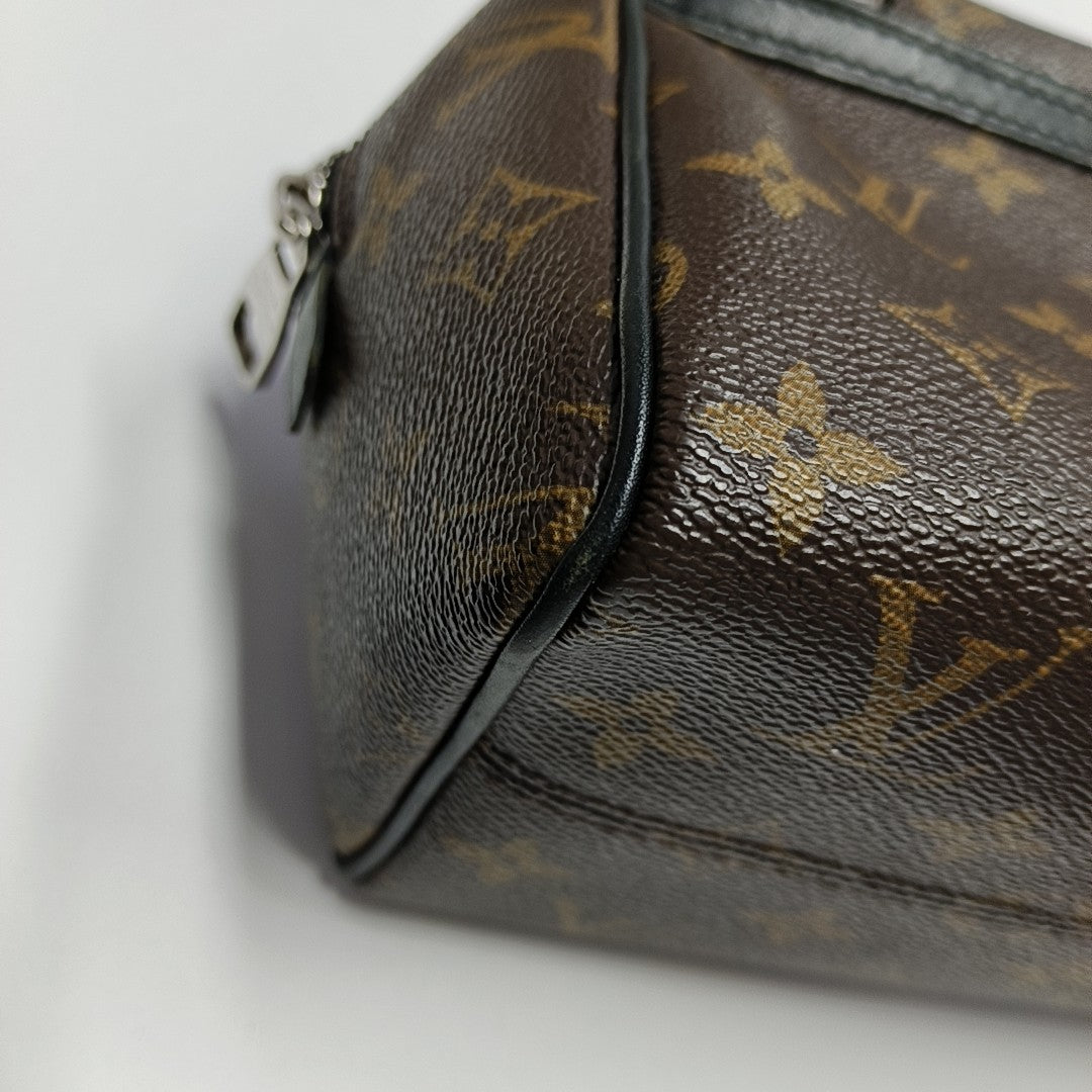 Monogram Coated Canvas Clutch Brown