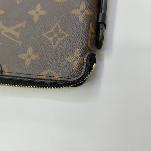 Monogram Coated Canvas Clutch Brown