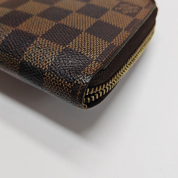ZIPPY Damier Ebene Coated Canvas Brown Wallet
