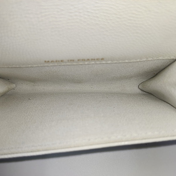 Quilted Grained Calfskin Wallet White