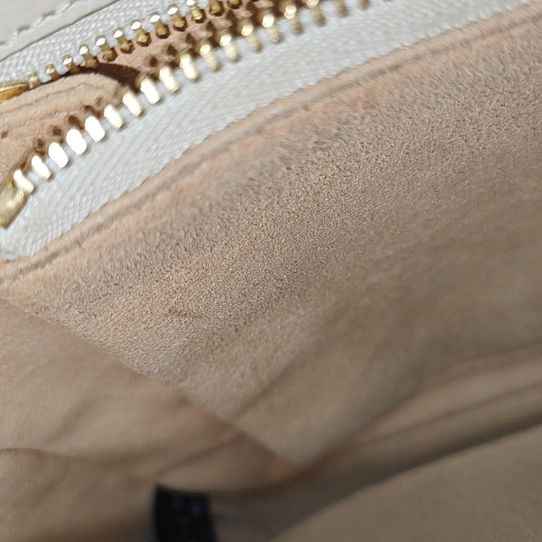Horsebit 1955 Small Monogram Coated Canvas Beige
