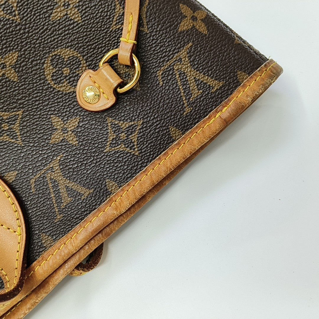 NEVERFULL MM Monogram Coated Canvas Brown