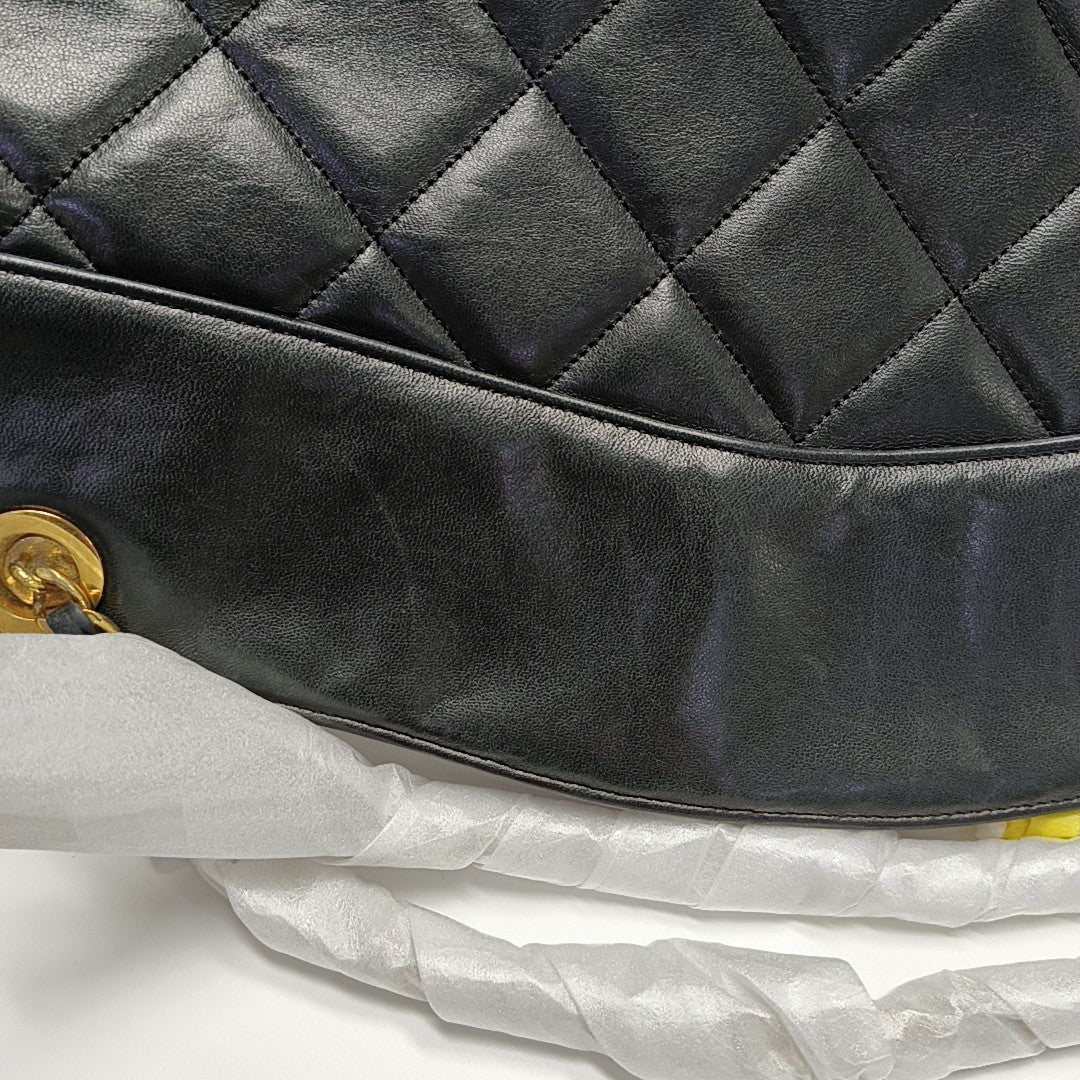 Quilted Calfskin Tote Bag Black