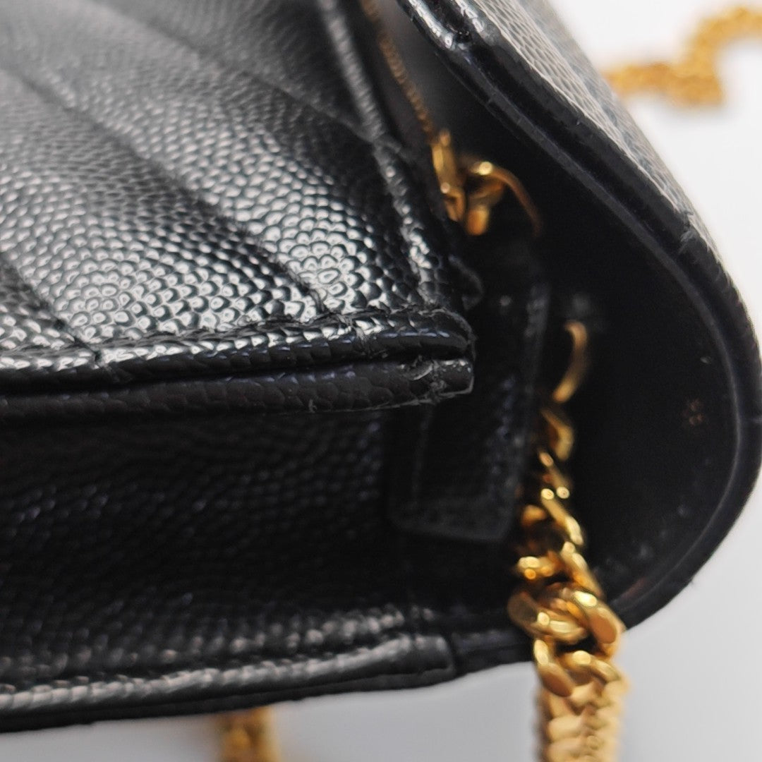 MONOGRAM Chevron Calfskin Black