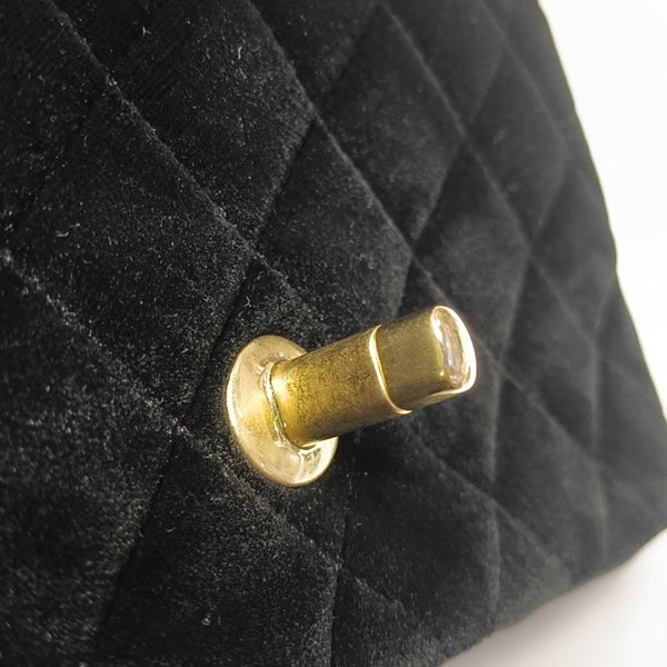 CLASSIC FLAP Mini Quilted Velvet Black