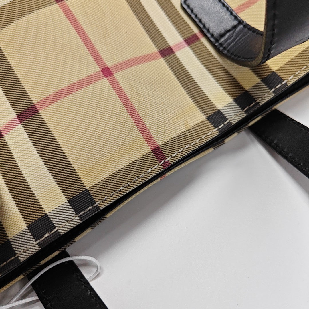 Coated Canvas Tote Bag Beige