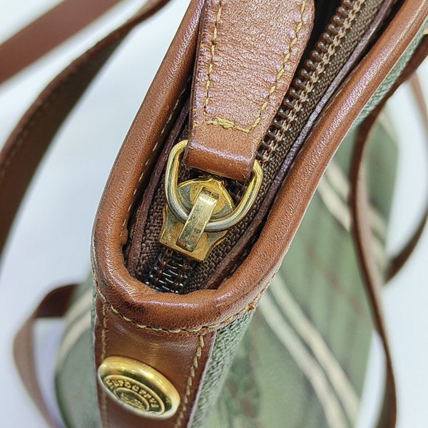 Coated Canvas Shoulder Bag Green