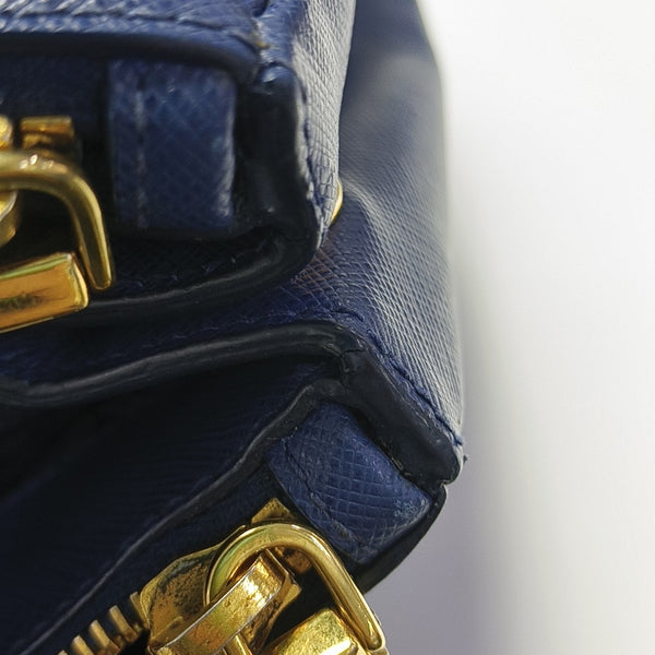 Galleria Large Saffiano Calfskin Blue
