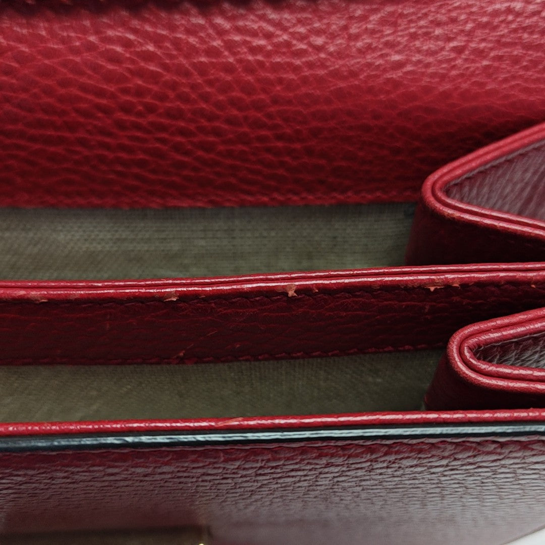 Interlocking G Small Calfskin Red