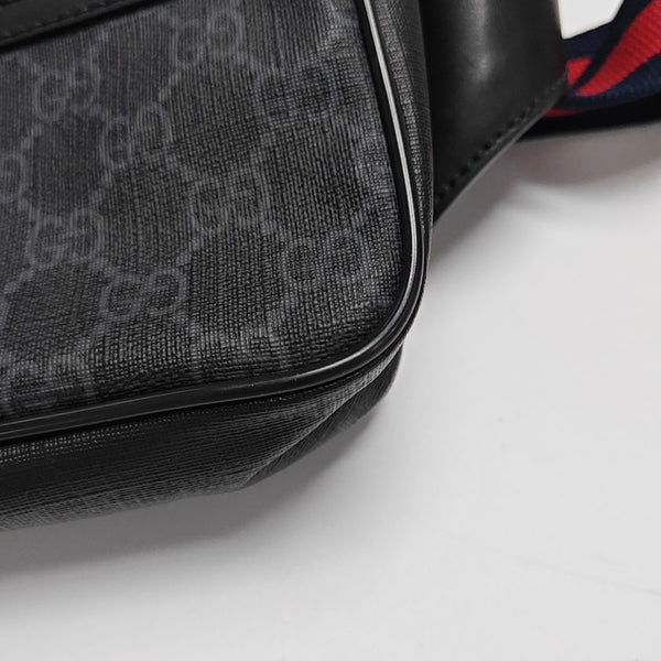GG Supreme Monogram Coated Canvas Gray