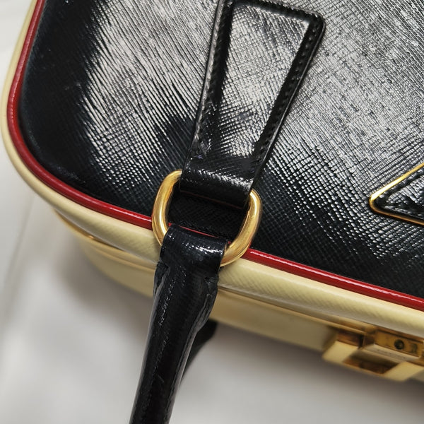 Saffiano Calfskin Top Handle Bag Black