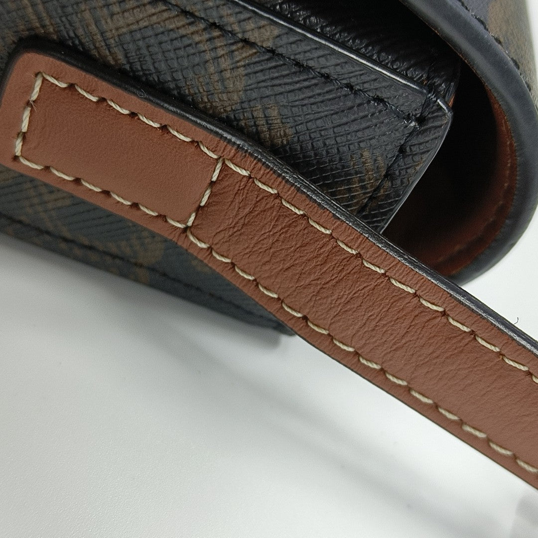 TRIOMPHE Small Coated Canvas Brown
