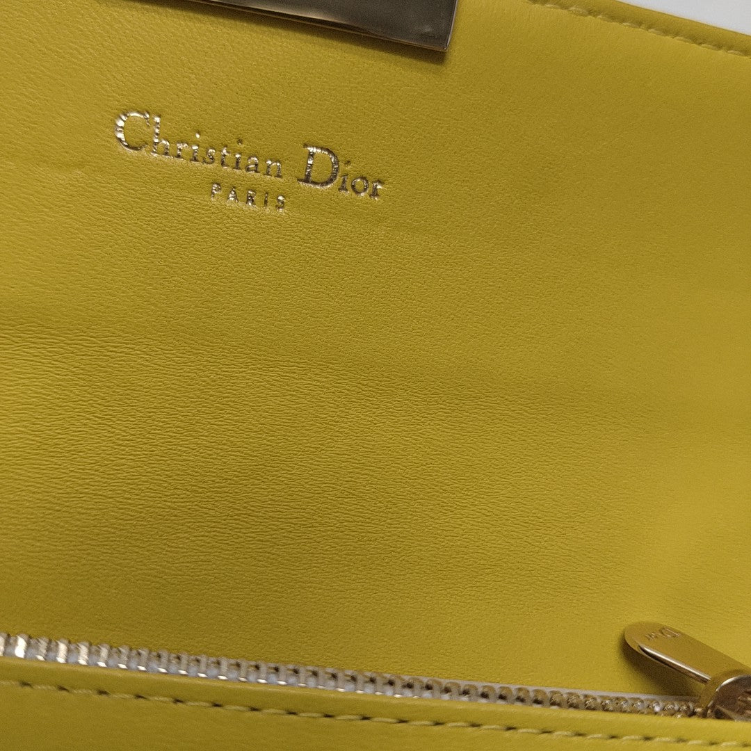 Miss Dior Cannage Lambskin Yellow Wallet