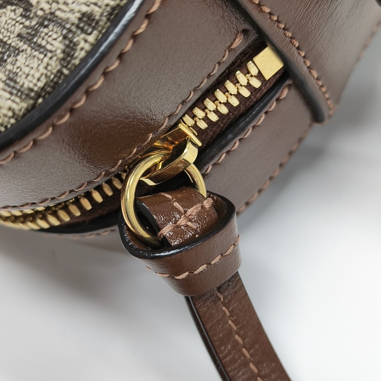 Horsebit 1955 Small Coated Canvas Beige