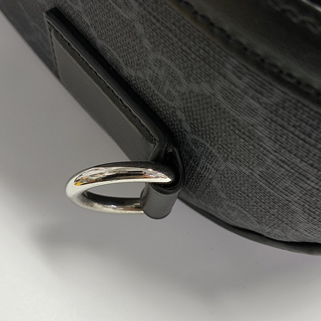 Monogram Coated Canvas Shoulder Bag Black