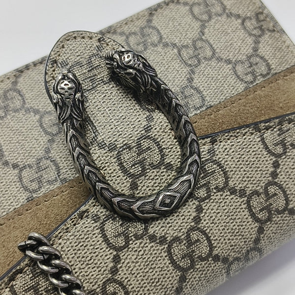 Dionysus Super Mini Monogram Coated Canvas Beige