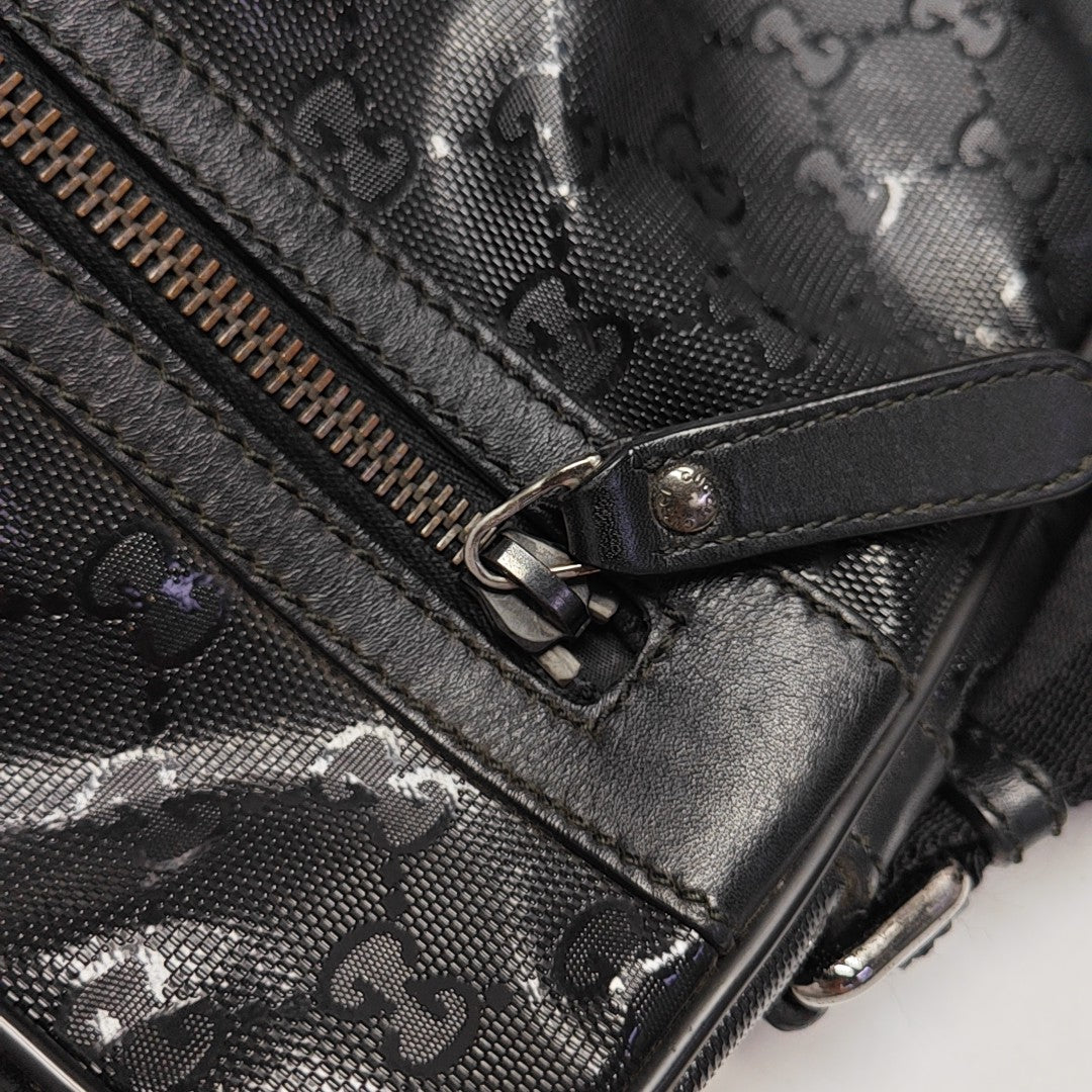 GG Imprime Messenger Monogram Coated Canvas Black