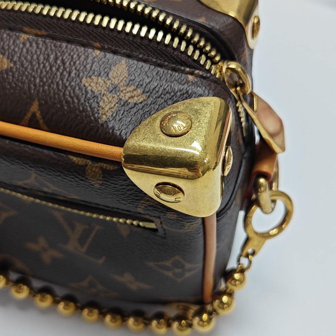 SOFT TRUNK Mini Monogram Coated Canvas Brown