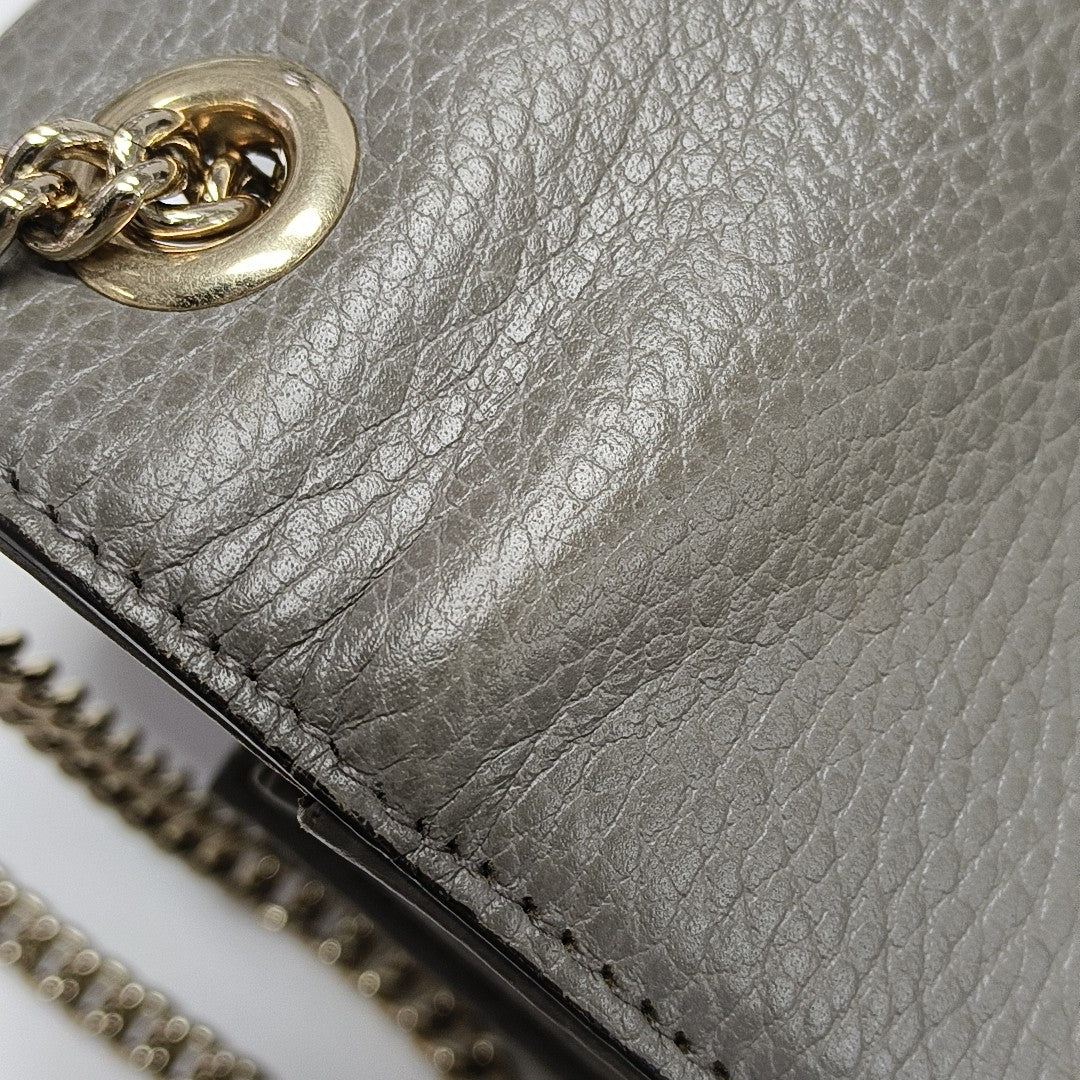 Interlocking G Small Calfskin Gray