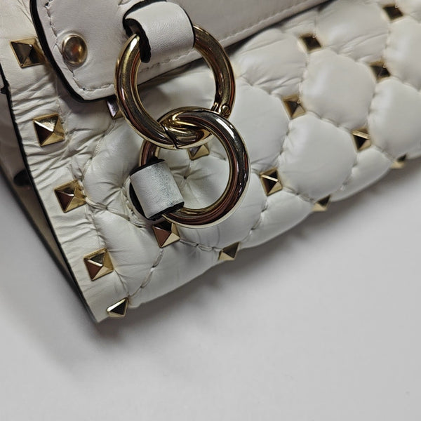 Spike Up Quilted Lambskin White