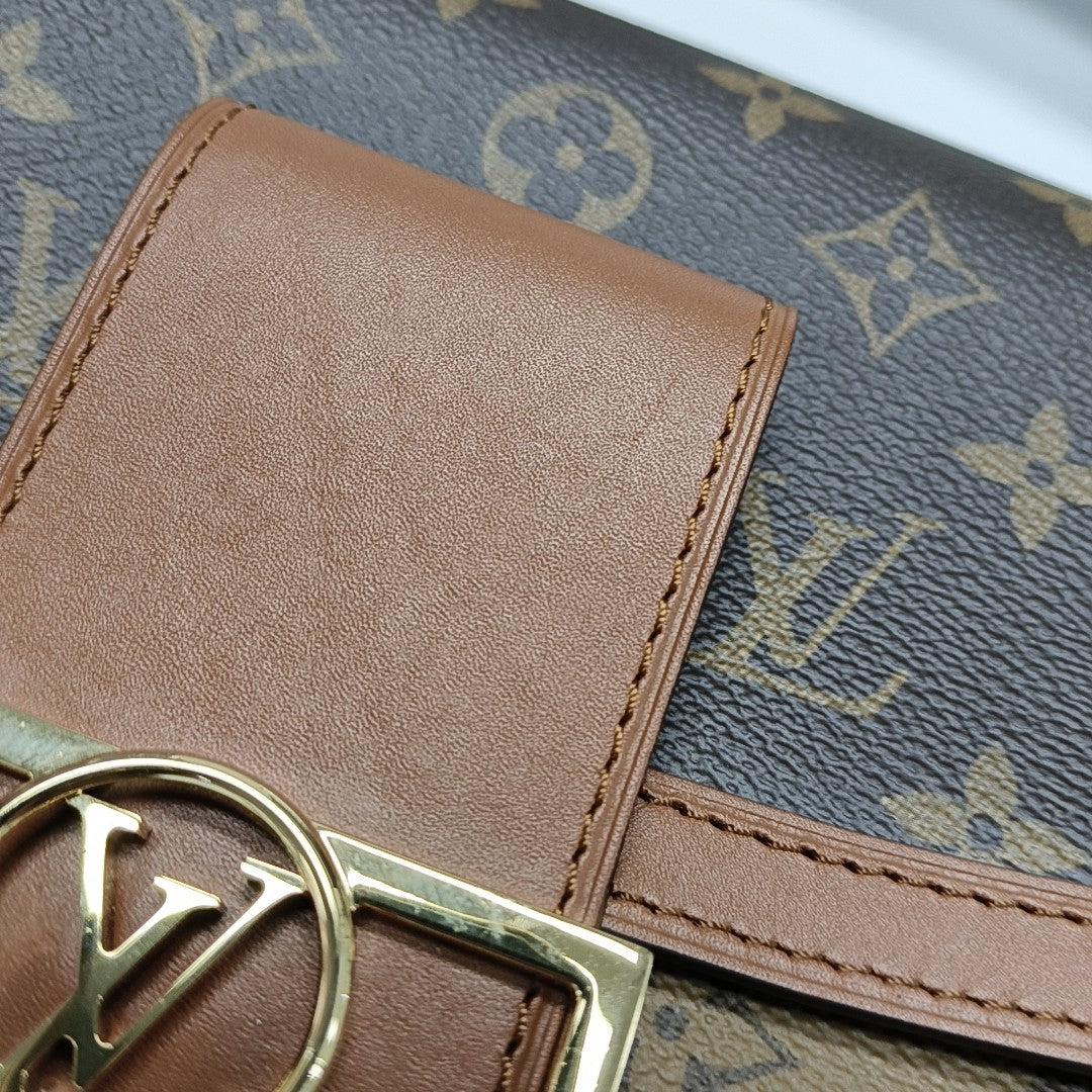 DAUPHINE MM Monogram Coated Canvas Brown