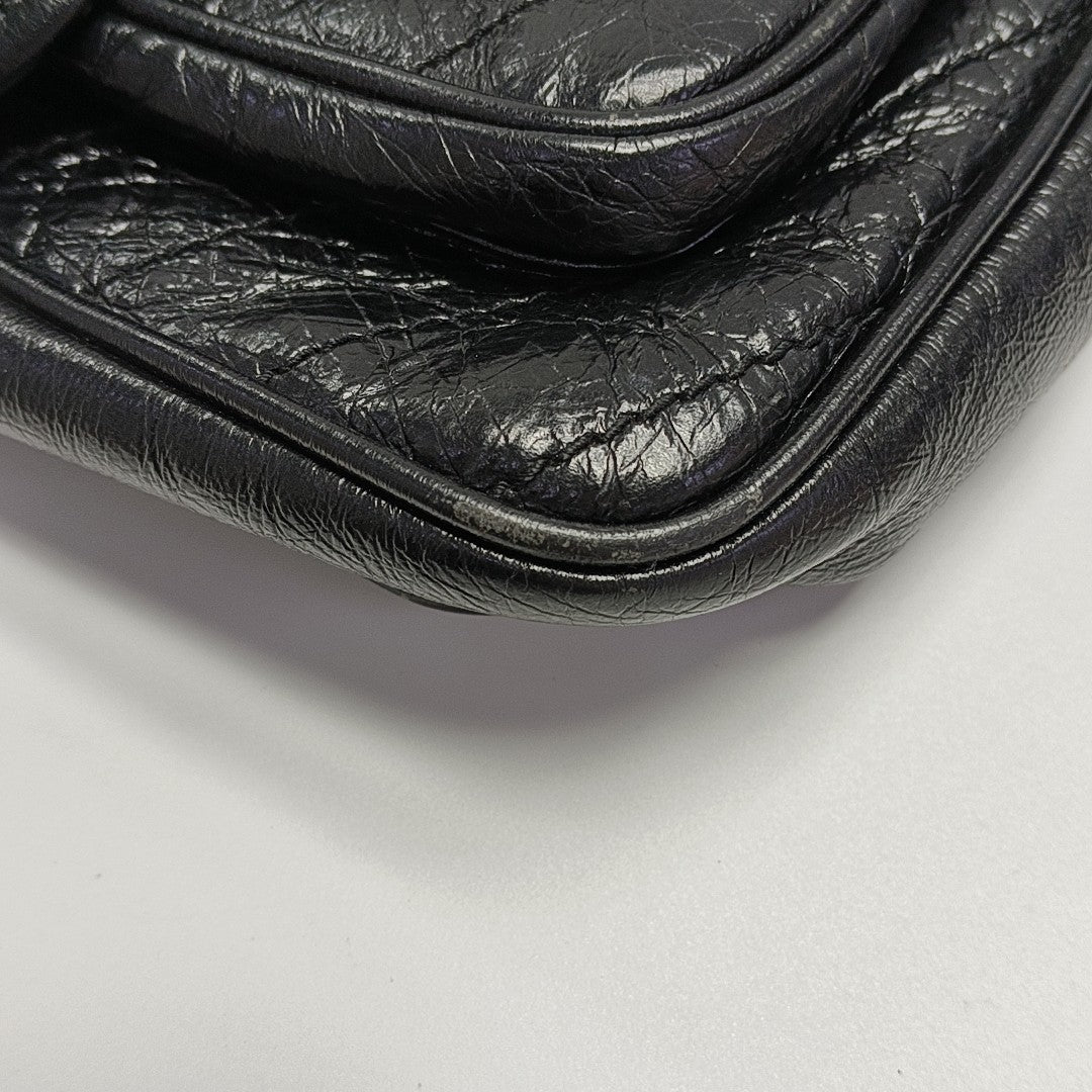NIKI Large Chevron Calfskin Black