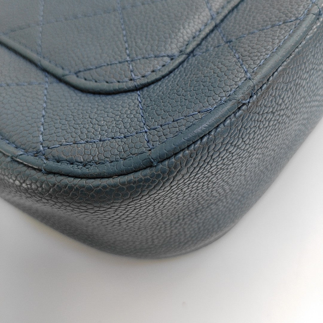 THREAD AROUND Quilted Grained Calfskin Blue