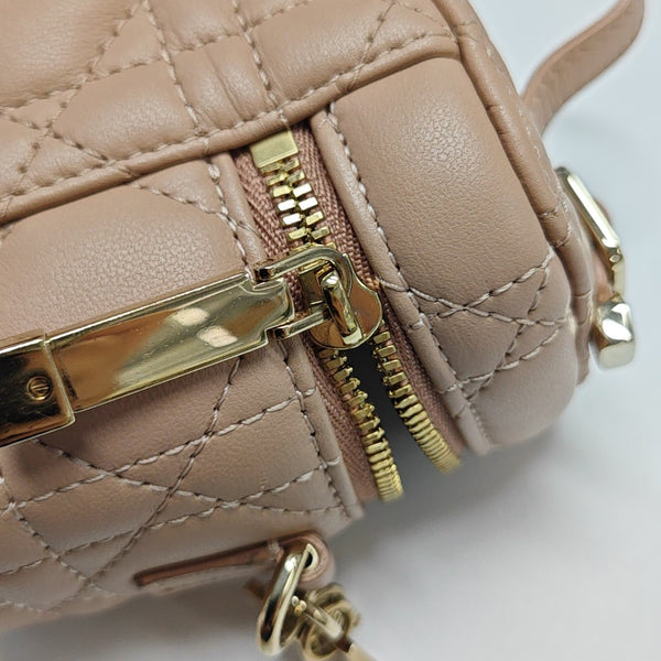 Lady Dior Super Mini Quilted Lambskin Pink