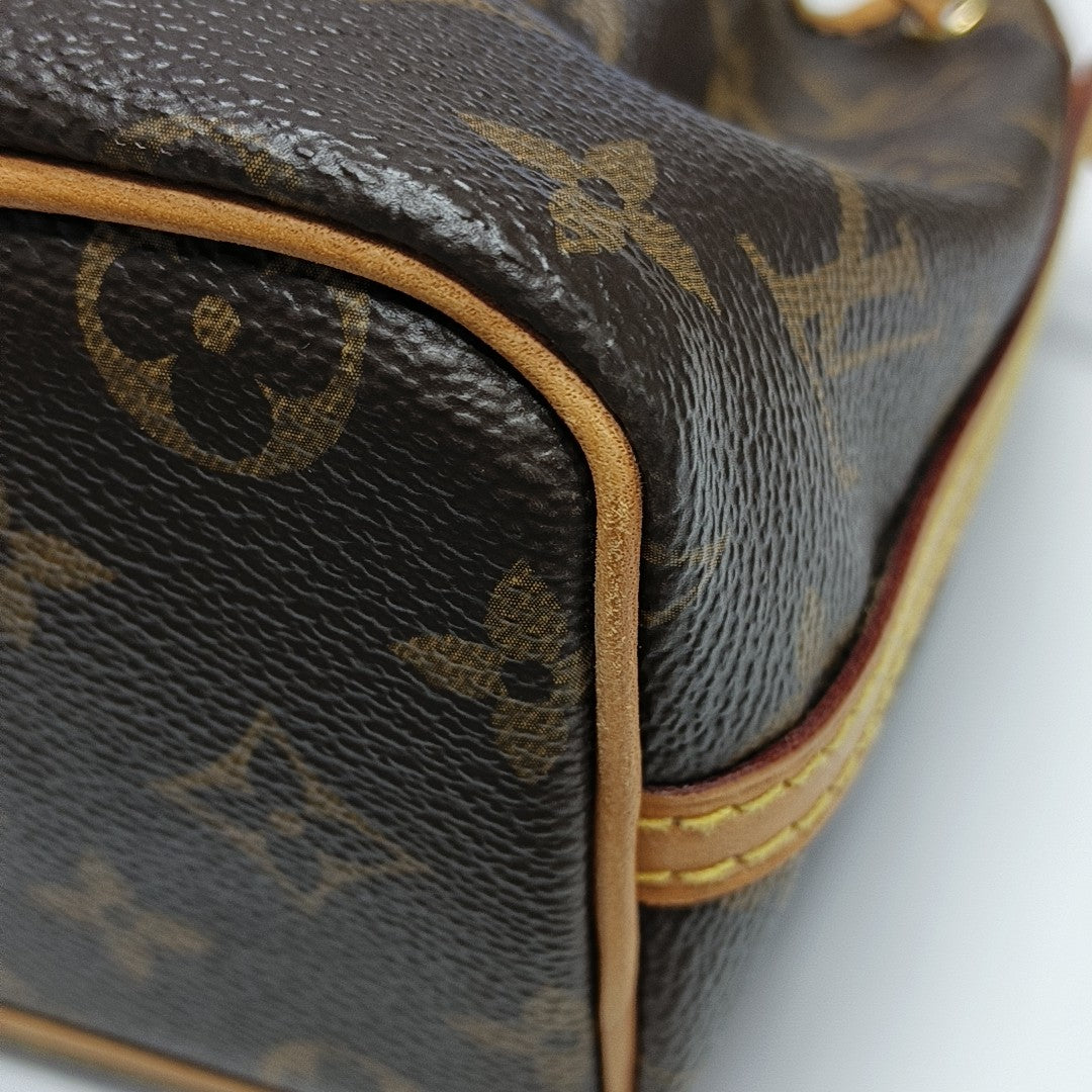 NÉONOÉ Nano Monogram Coated Canvas Brown
