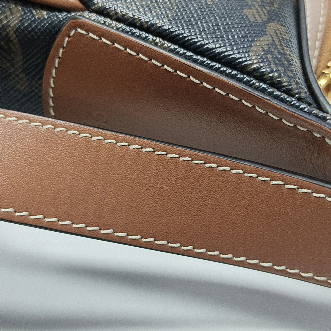 Coated Canvas Shoulder Bag Black