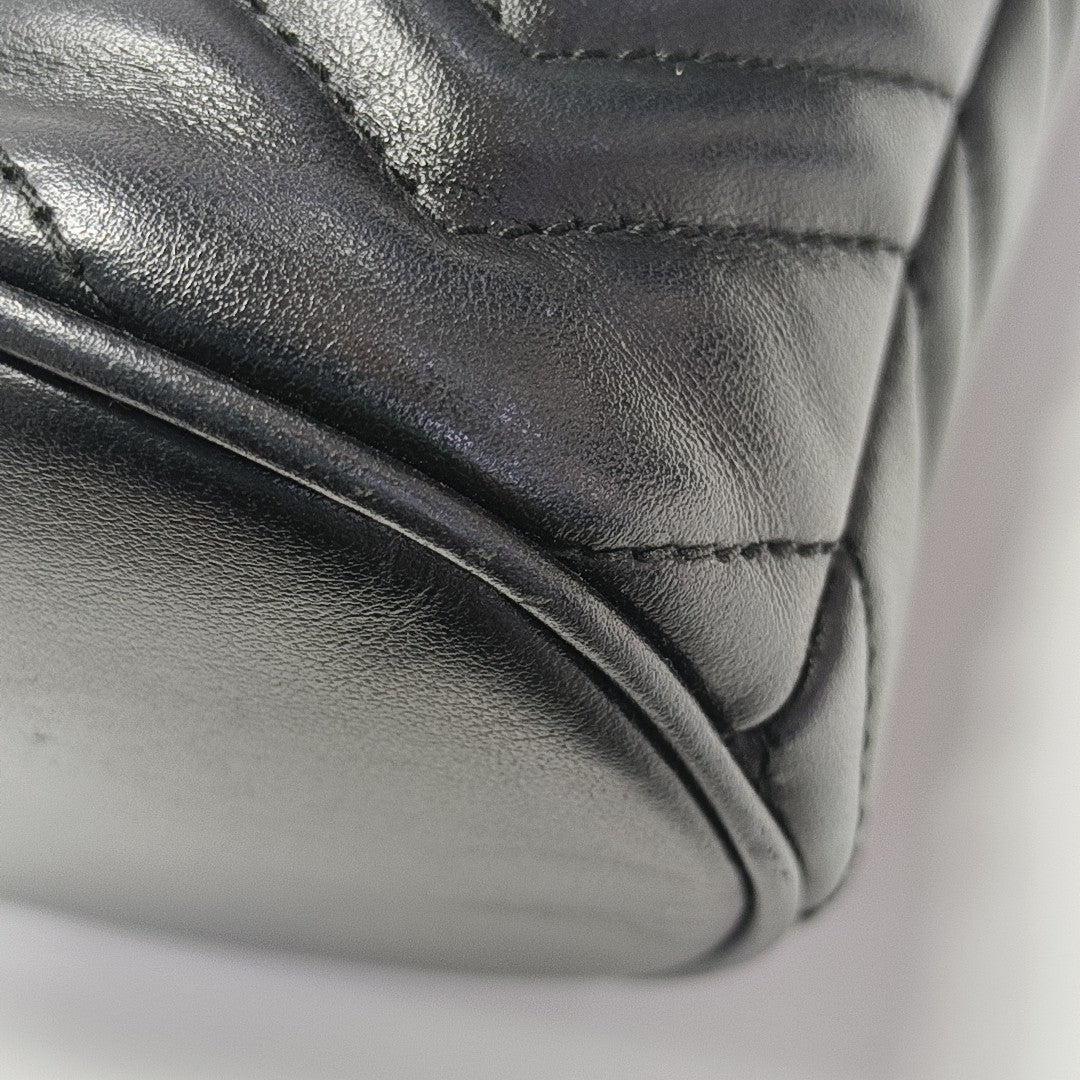 GG Marmont Mini Quilted Calfskin Black