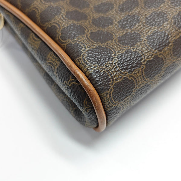 Coated Canvas Shoulder Bag Brown