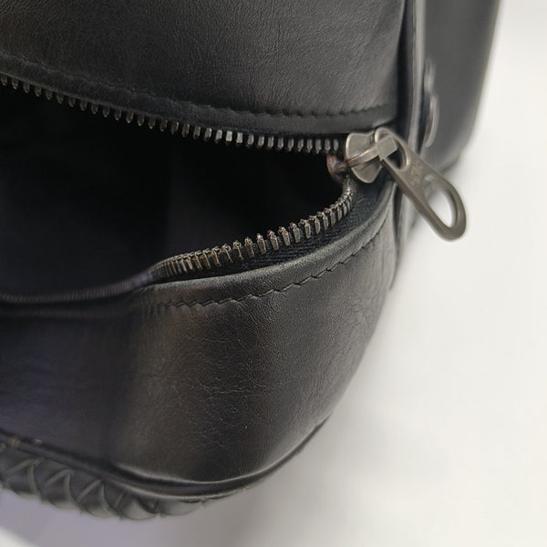Calfskin Top Handle Bag Black