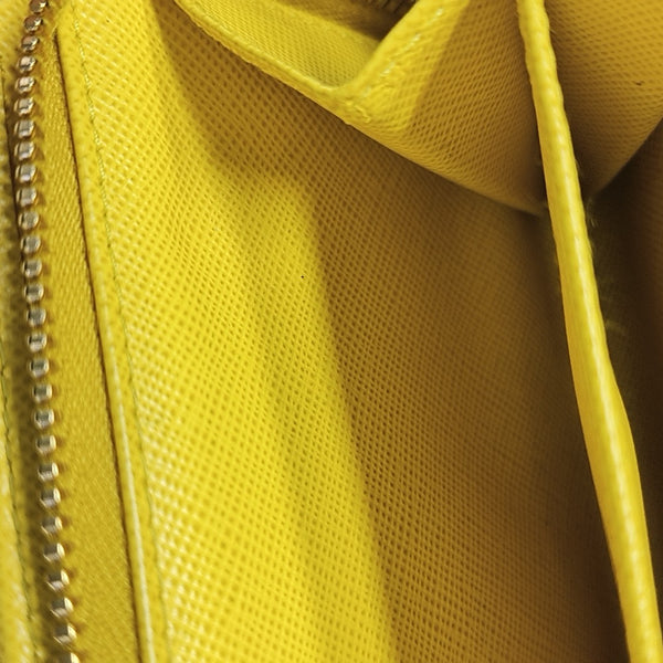 Saffiano Calfskin Wallet Yellow